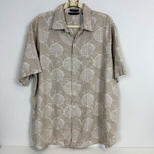 Axist Wave Washed Batik Linen Shirt Tan XL